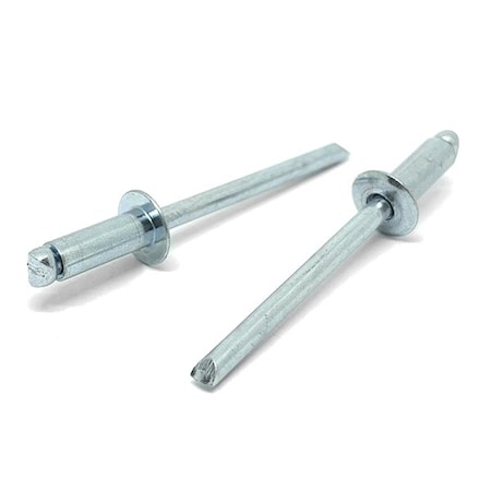 Boltsandnuts.Com 3/16in Dia 3/16in-1/4in 64 Grip - Dome Head Blind Rivets Steel/Steel Mandrel Zinc, 50PK DHBRSZ/64-50